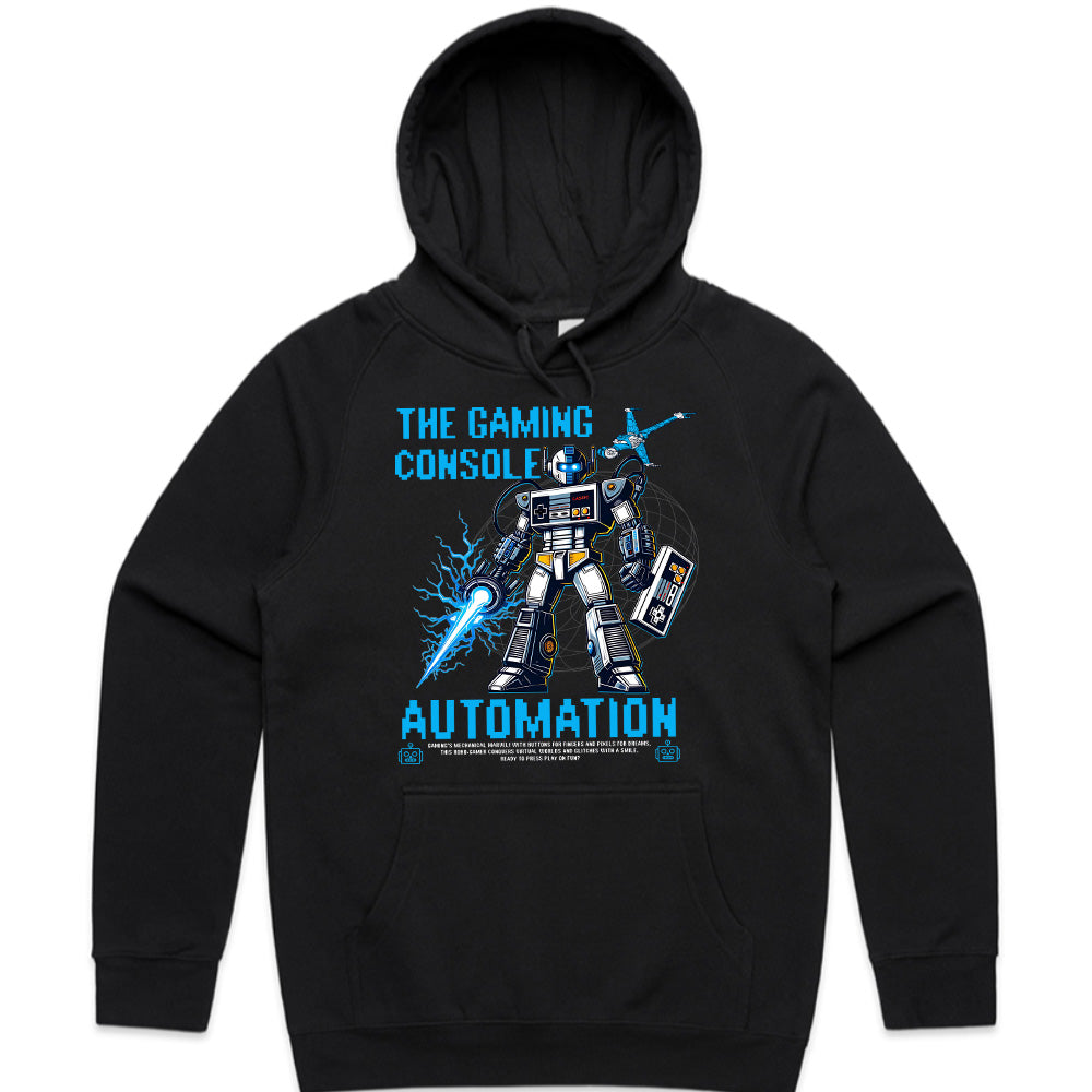 "The Gaming Console Automation" T-Shirt - Retro Mecha Gamer Design