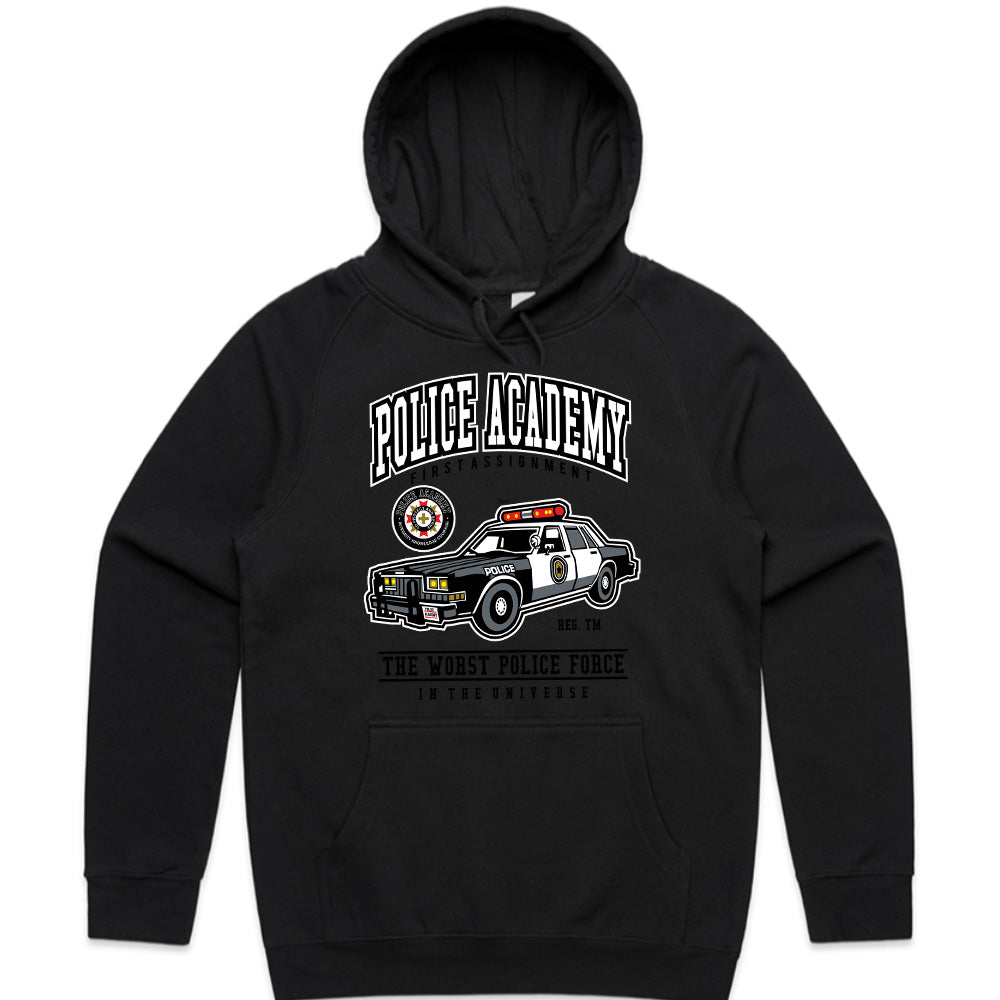 Police Academy Retro Patrol Car T-Shirt – Classic Law Enforcement Parody Tee
