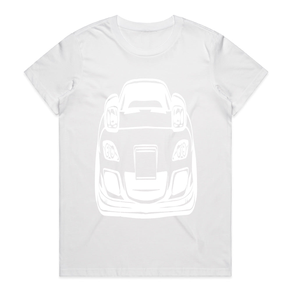RX-7 Outline JDM T-Shirt – Minimalist Rotary Engine Sports Car Tee for Tuning & Drift Fans
