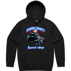 Stingray Johnny’s Speed Shop – Vintage Hot Rod Rat Rod T-Shirt