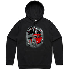 Red Rat Rod Speedometer Tee – Vintage Hot Rod Street Racing T-Shirt