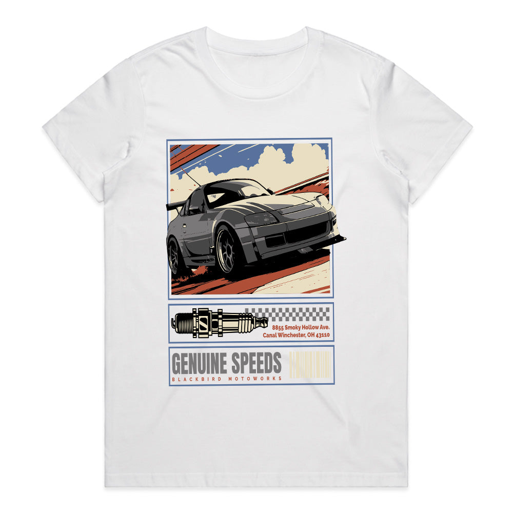 Genuine Speeds T-Shirt – Retro JDM Street Racing & Tuner Car Enthusiast Tee