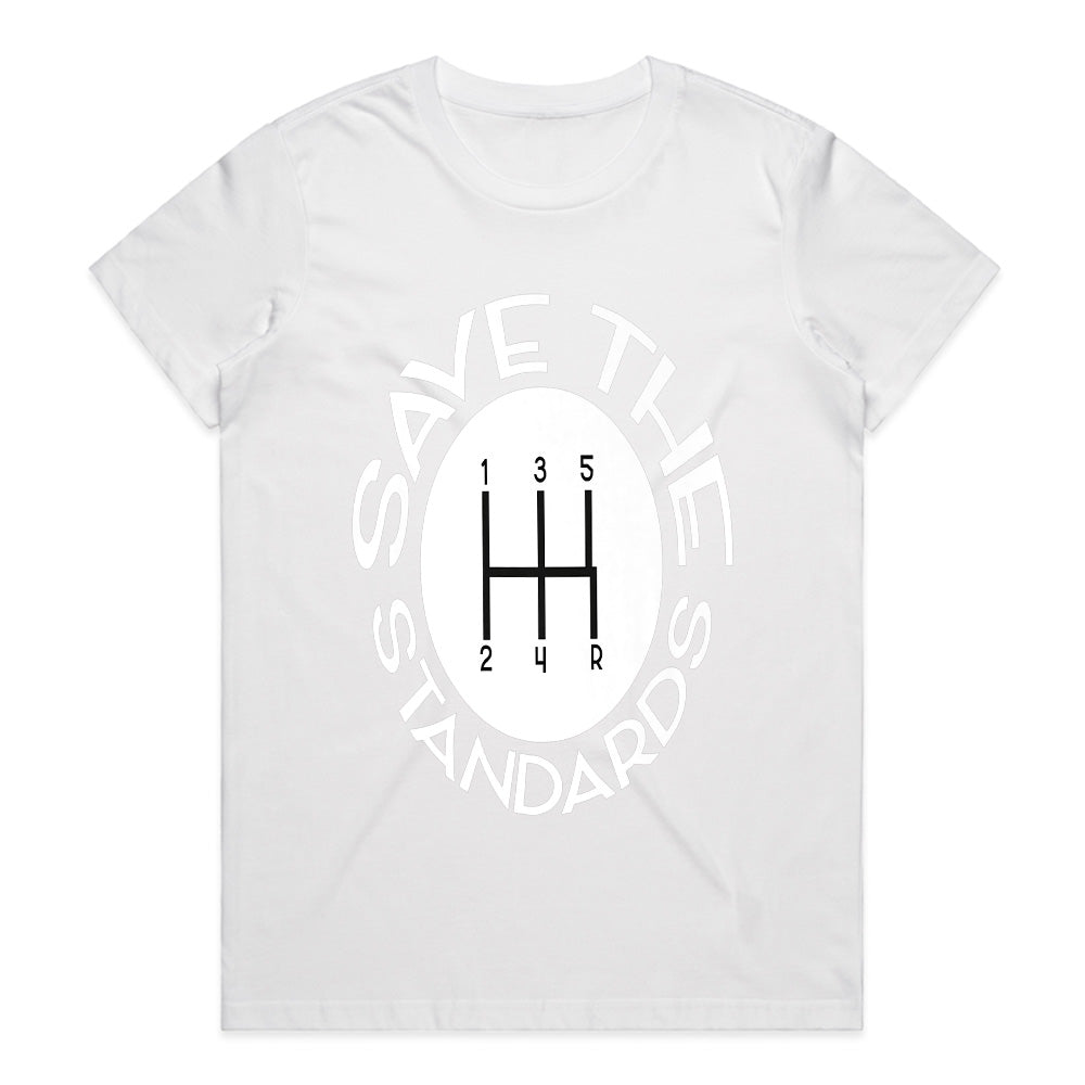 Save The Standards T-Shirt – Manual Transmission Enthusiast Tee