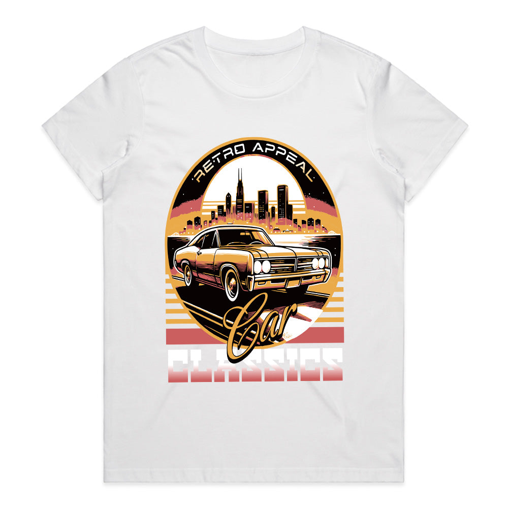 Retro Appeal Classic Car T-Shirt – Vintage Muscle Car & Urban Night Drive Tee