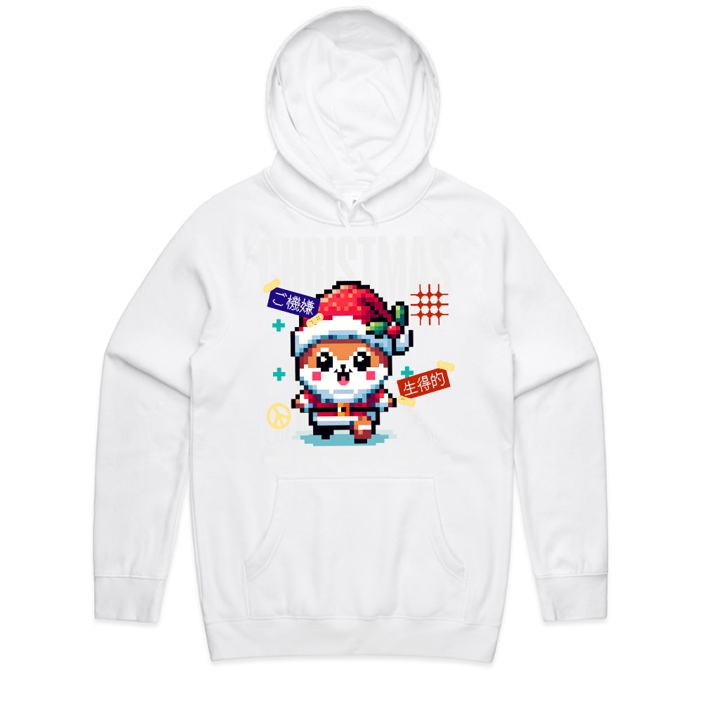 Pixel Santa Pug – Christmas Gamer Festive Graphic Tee