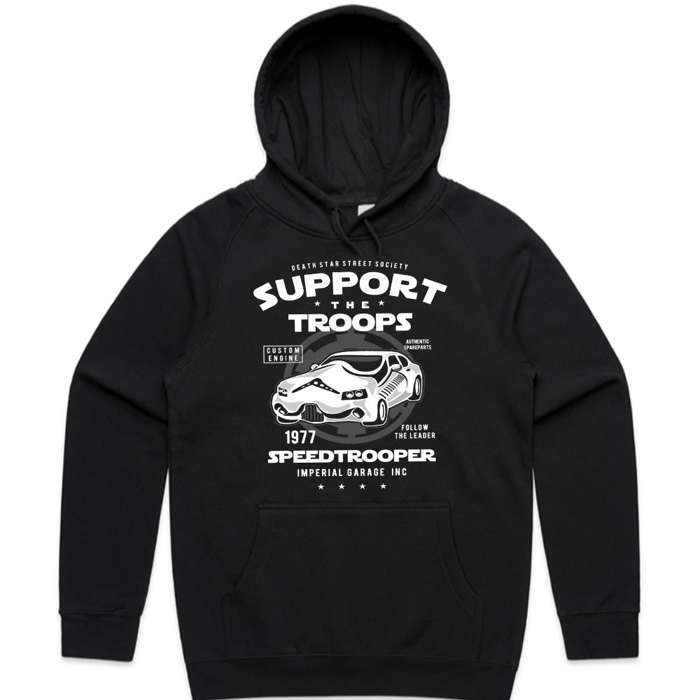 Speed Trooper Support The Troops T-Shirt – Galactic Street Racing Style!