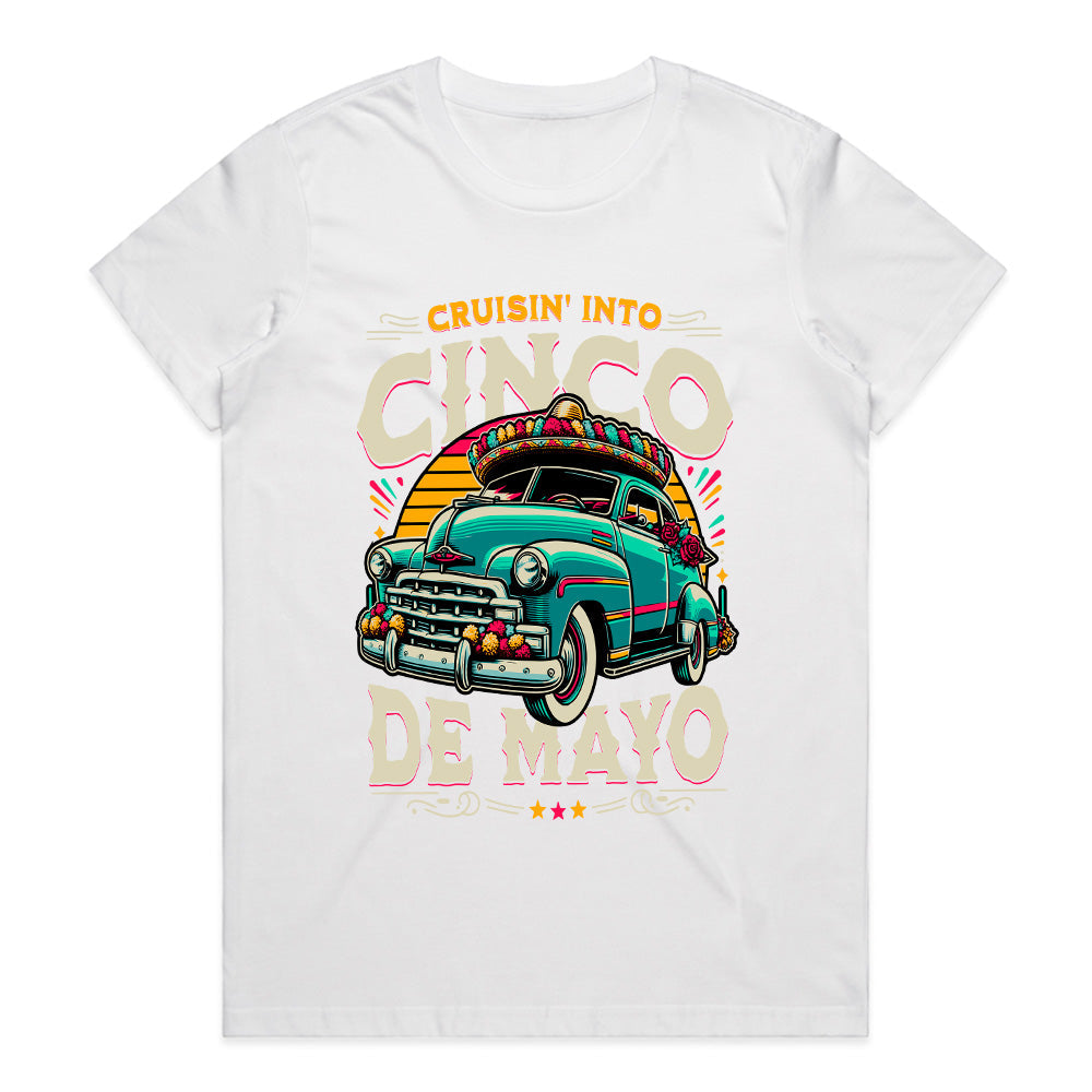 Cruisin’ Into Cinco de Mayo T-Shirt – Festive Classic Car & Mexican Celebration Tee