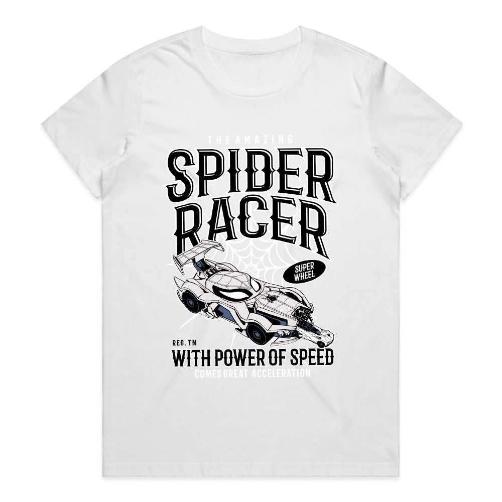 Spider Racer T-Shirt – High-Speed Web-Slinging Action!