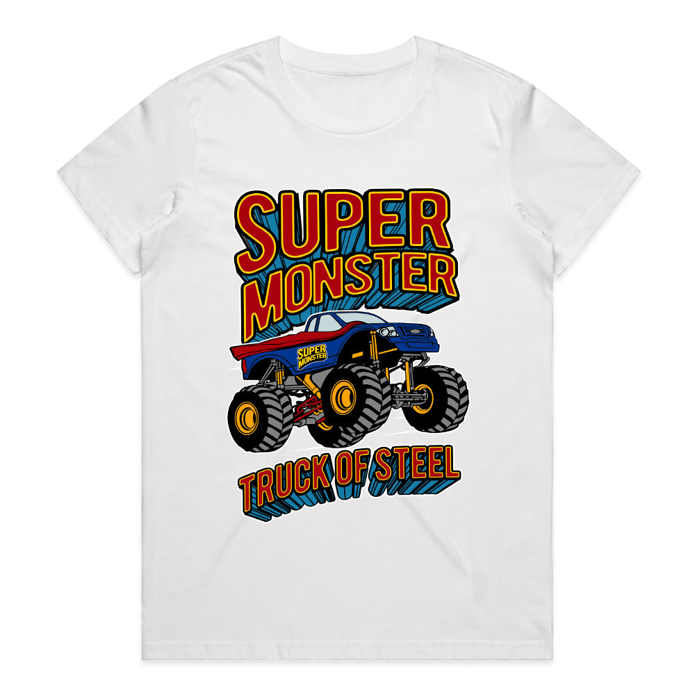 Super Monster Truck of Steel T-Shirt – Big Wheels, Big Thrills!