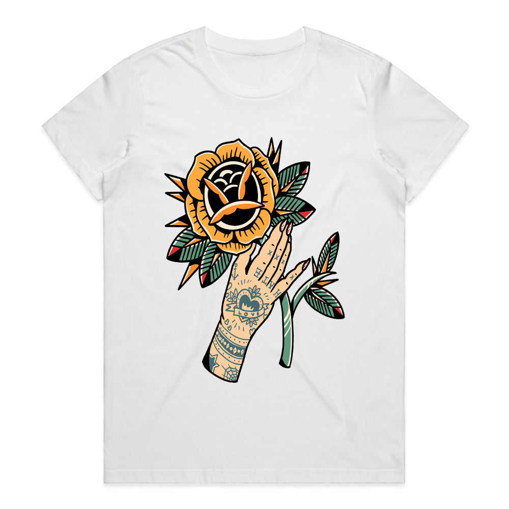 Tattooed Bloom: The Love & Thorn Streetwear Tee