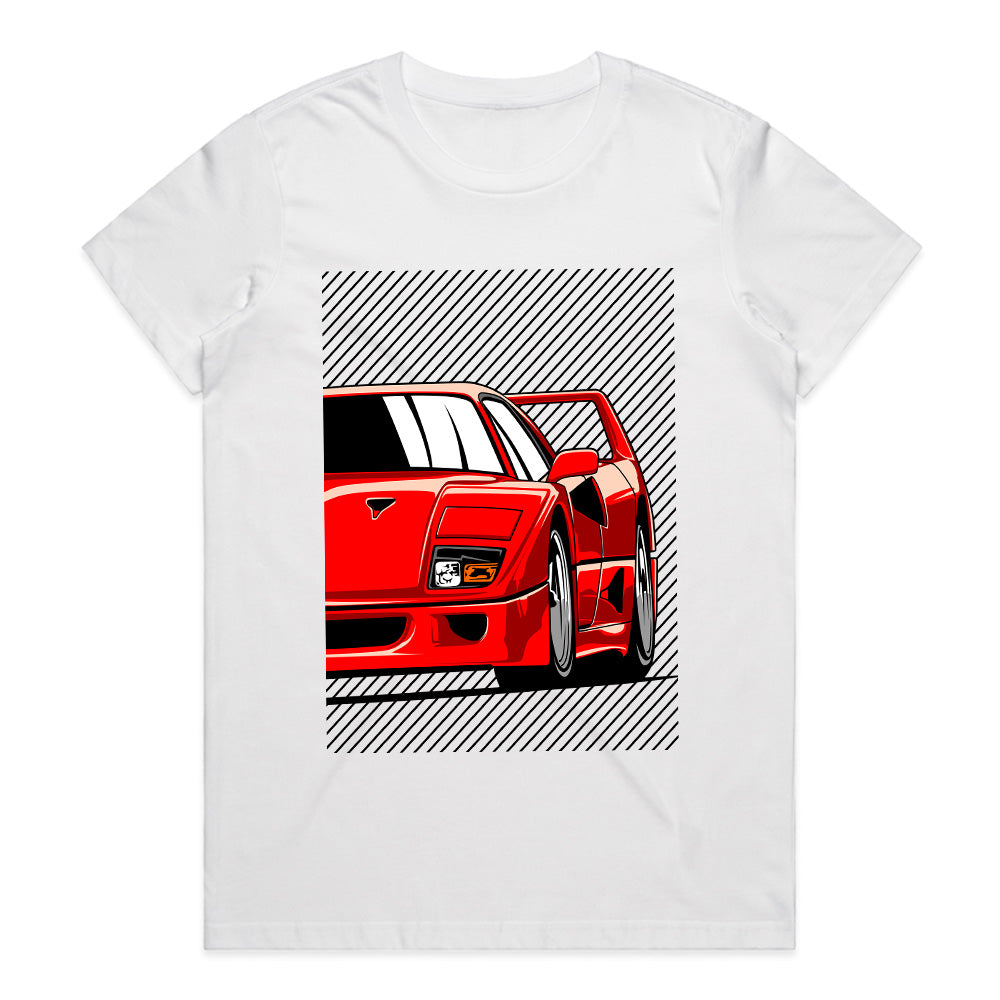 F40 Iconic Supercar T-Shirt — Redline Legend Edition