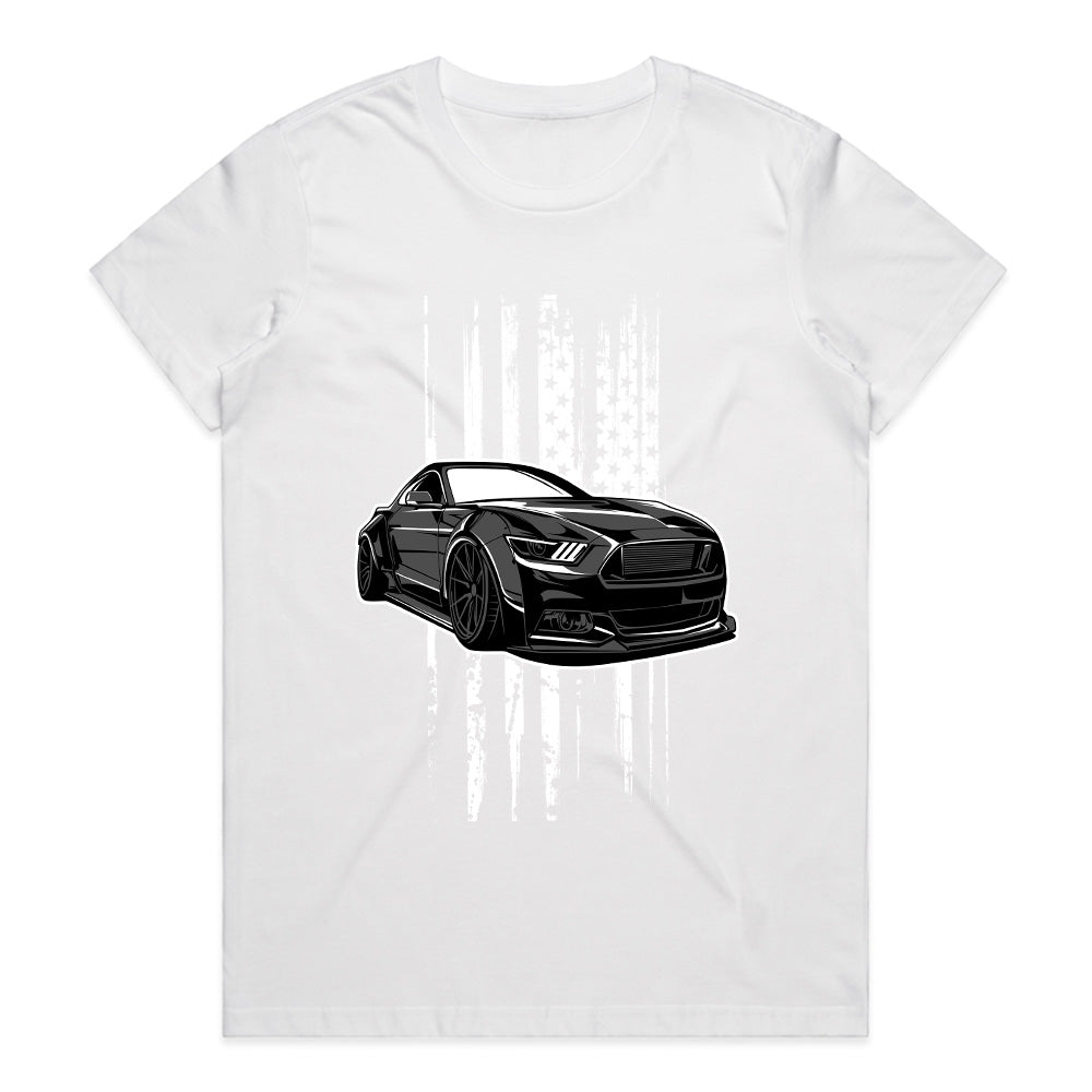American Muscle Pride — Mustang Blackout Flag T-Shirt