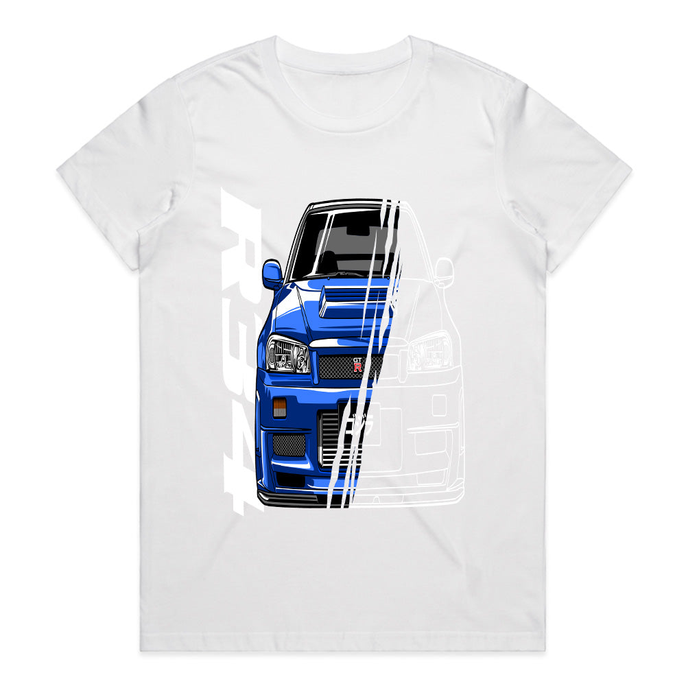 R34 Godzilla — Skyline GT-R Front View JDM T-Shirt