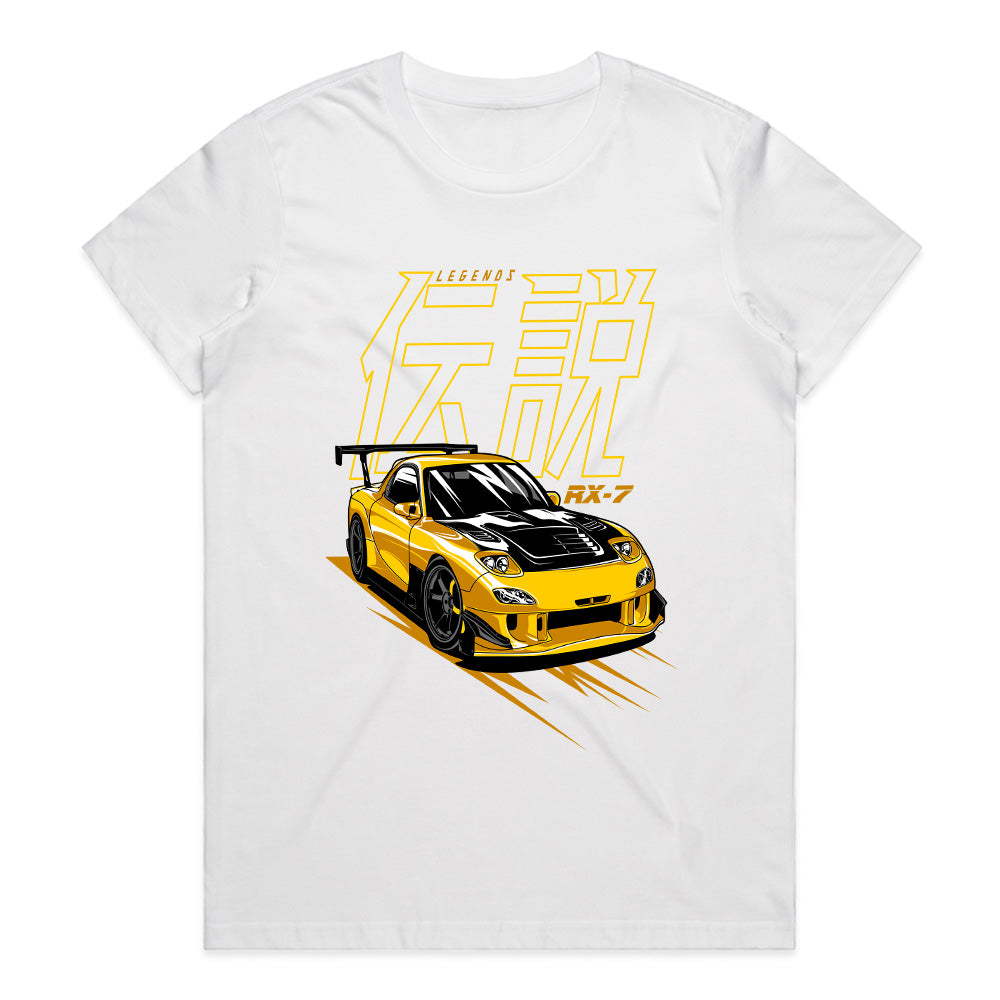 RX-7 Rotary Legends — Yellow Drift King T-Shirt