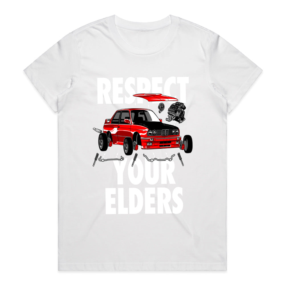 Respect Your Elders — Classic BMW E30 Build T-Shirt