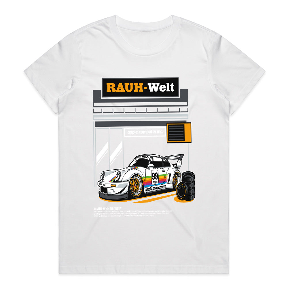 Rauh-Welt Begriff Porsche 911 T-Shirt – Vintage Apple Racing Edition