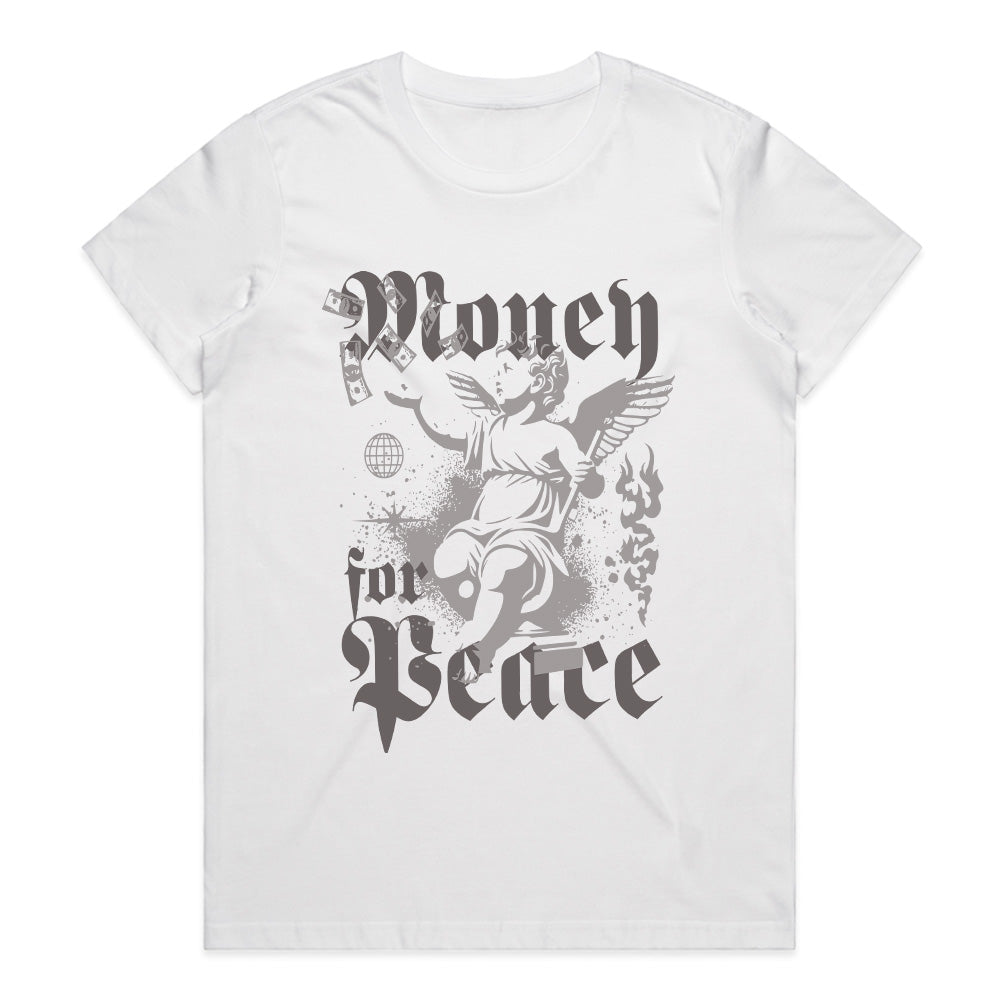Celestial Hustle: Money & Peace Angel Tee