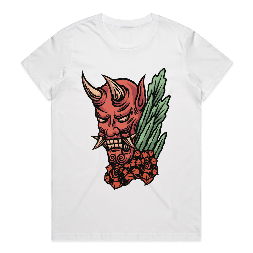 Oni Bloom: Demon & Roses Streetwear Tee