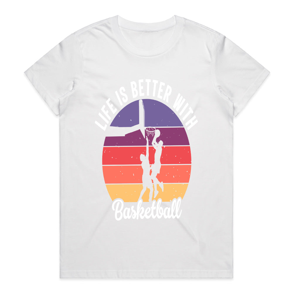 Sunset Hoops: Life is Better with Basketball Tee