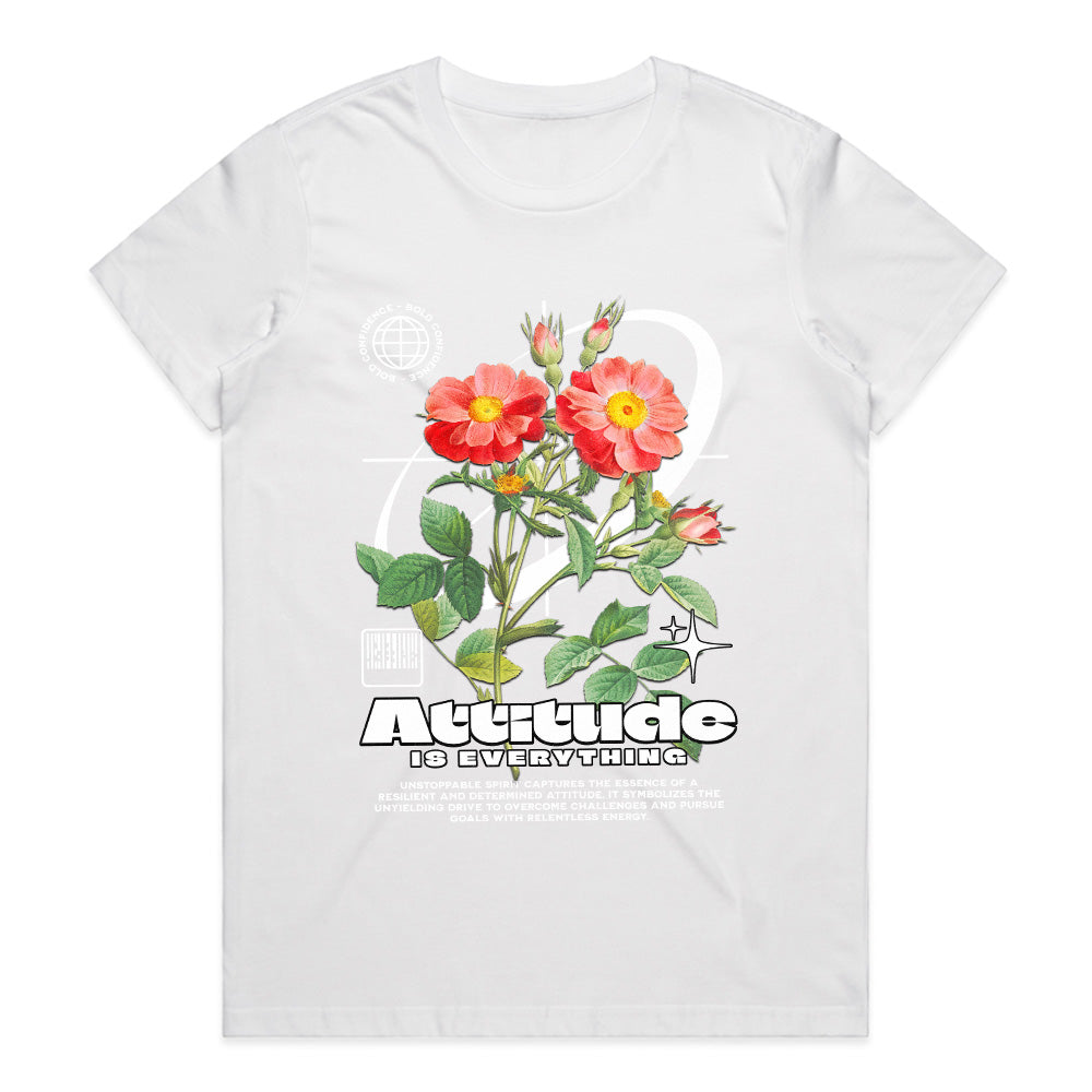 Relentless Bloom: Attitude is Everything Floral Tee
