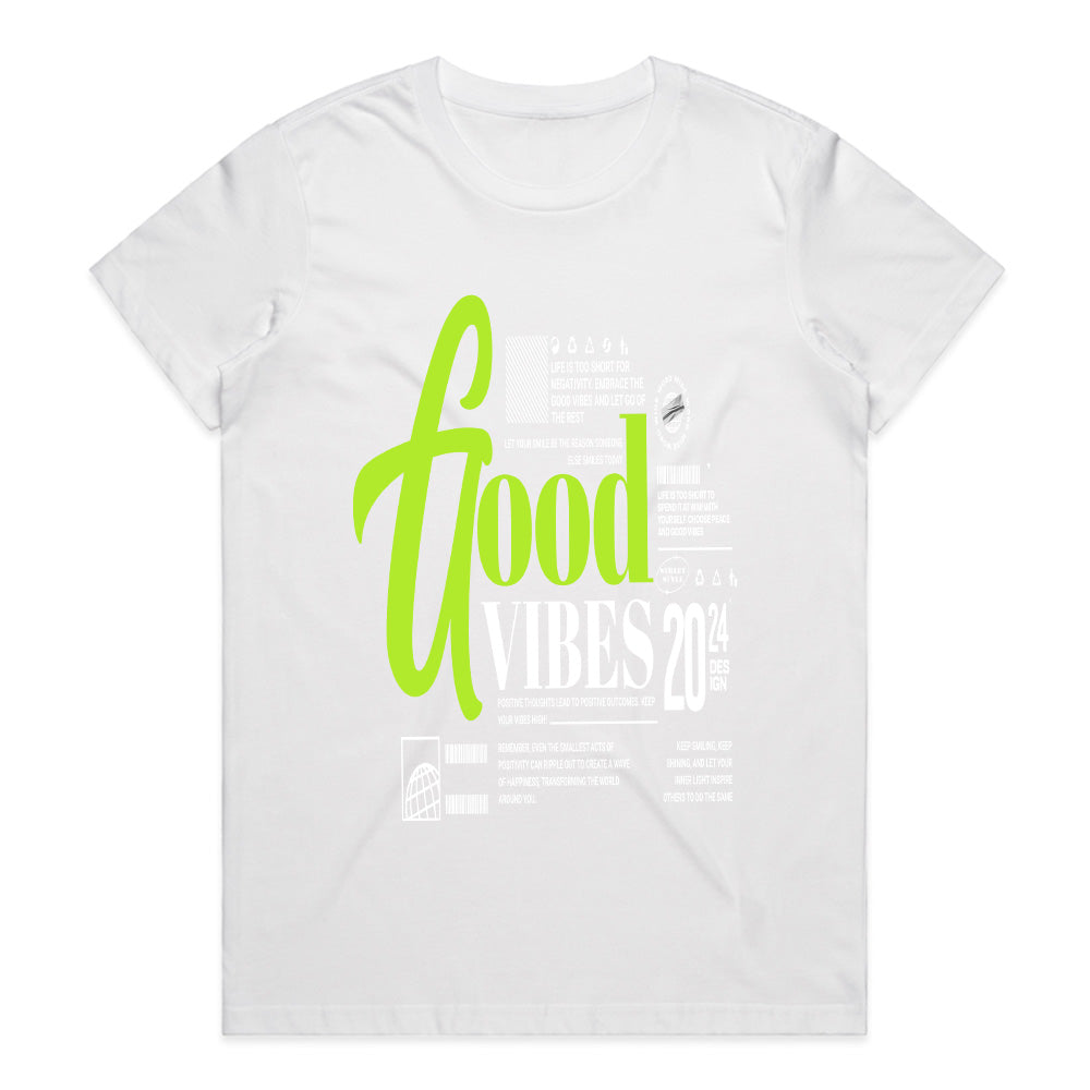 Radiant Mindset: Good Vibes Typography Tee