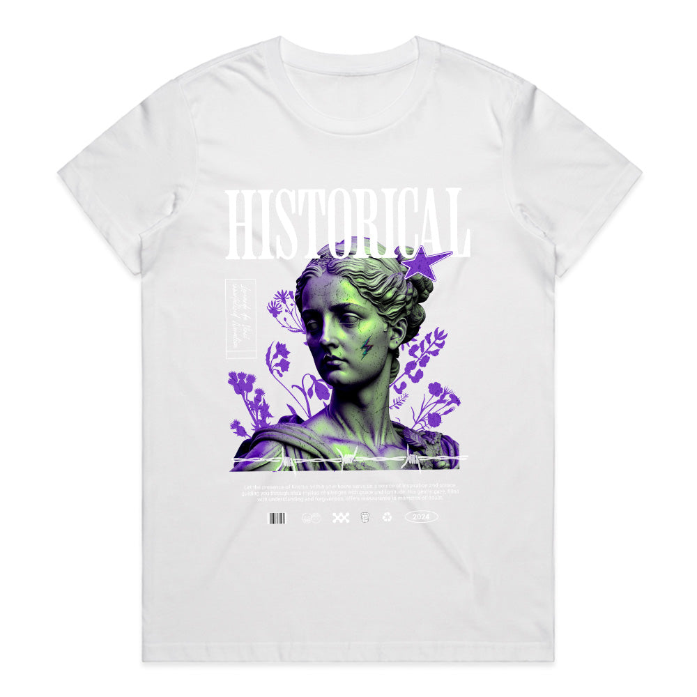 Venus Glitched: Neo-Classical Bloom Tee