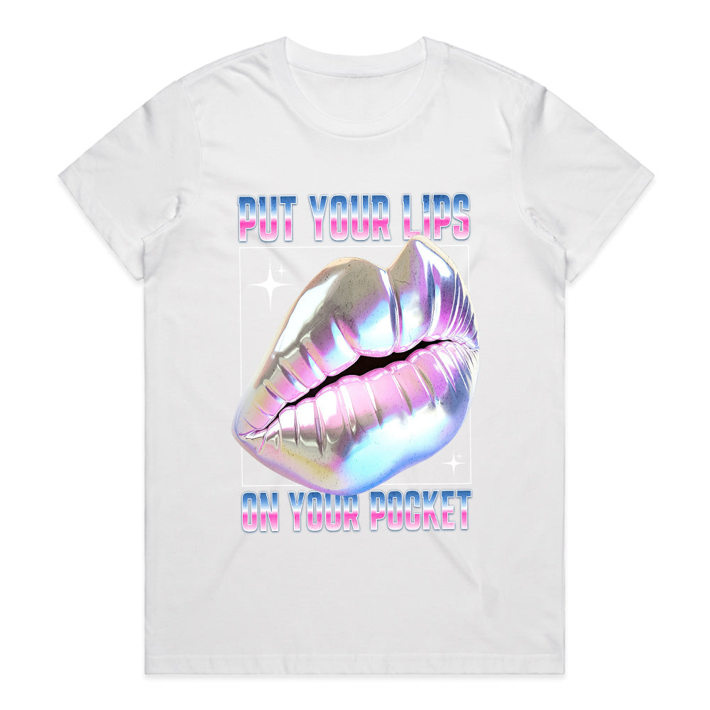 Holographic Kiss: Pocket Lips Statement Tee