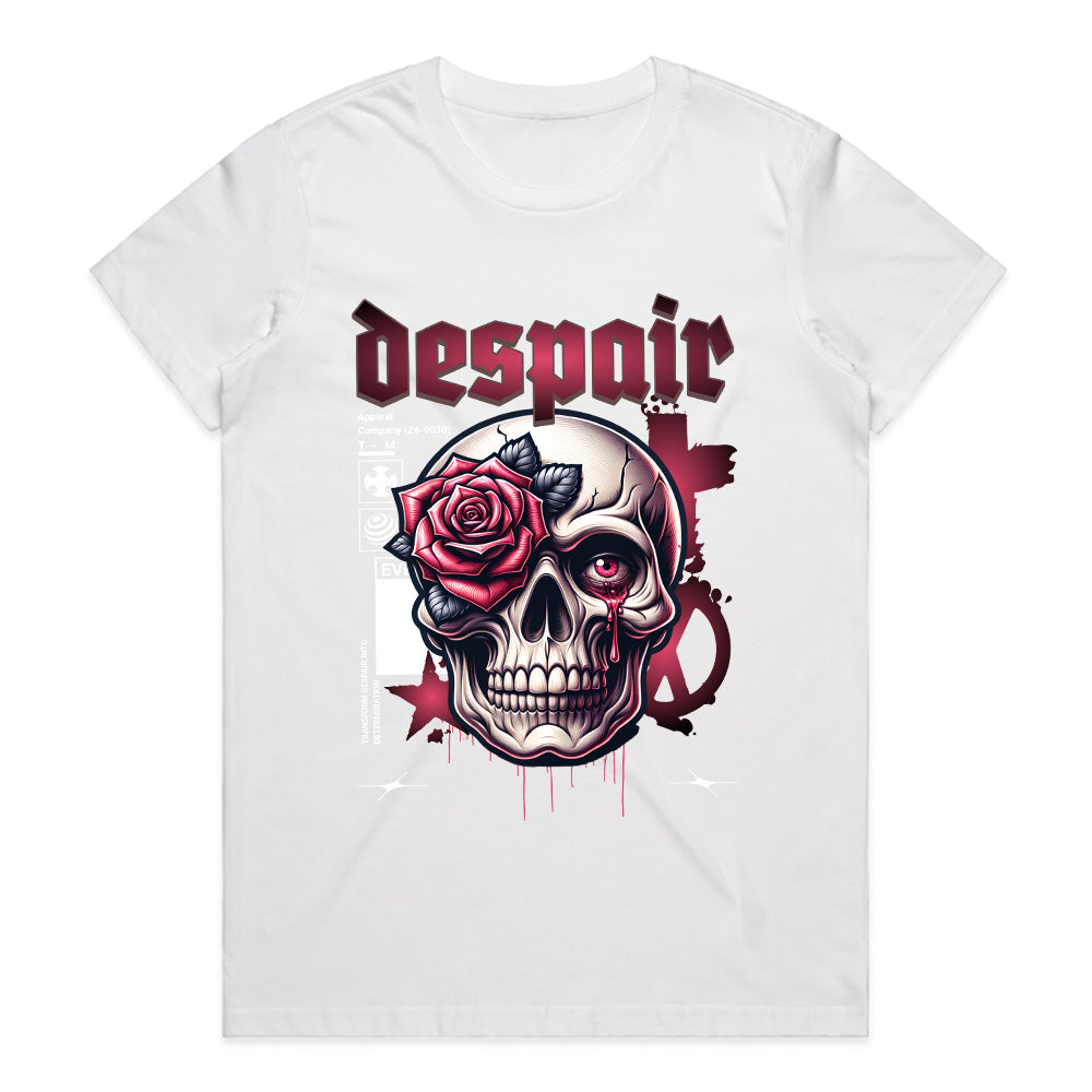 Roses & Ruin: Crimson Despair Skull Tee