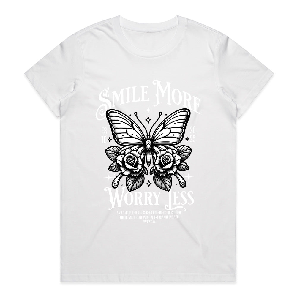 SMILE MORE: Positive Vibes Butterfly Tee