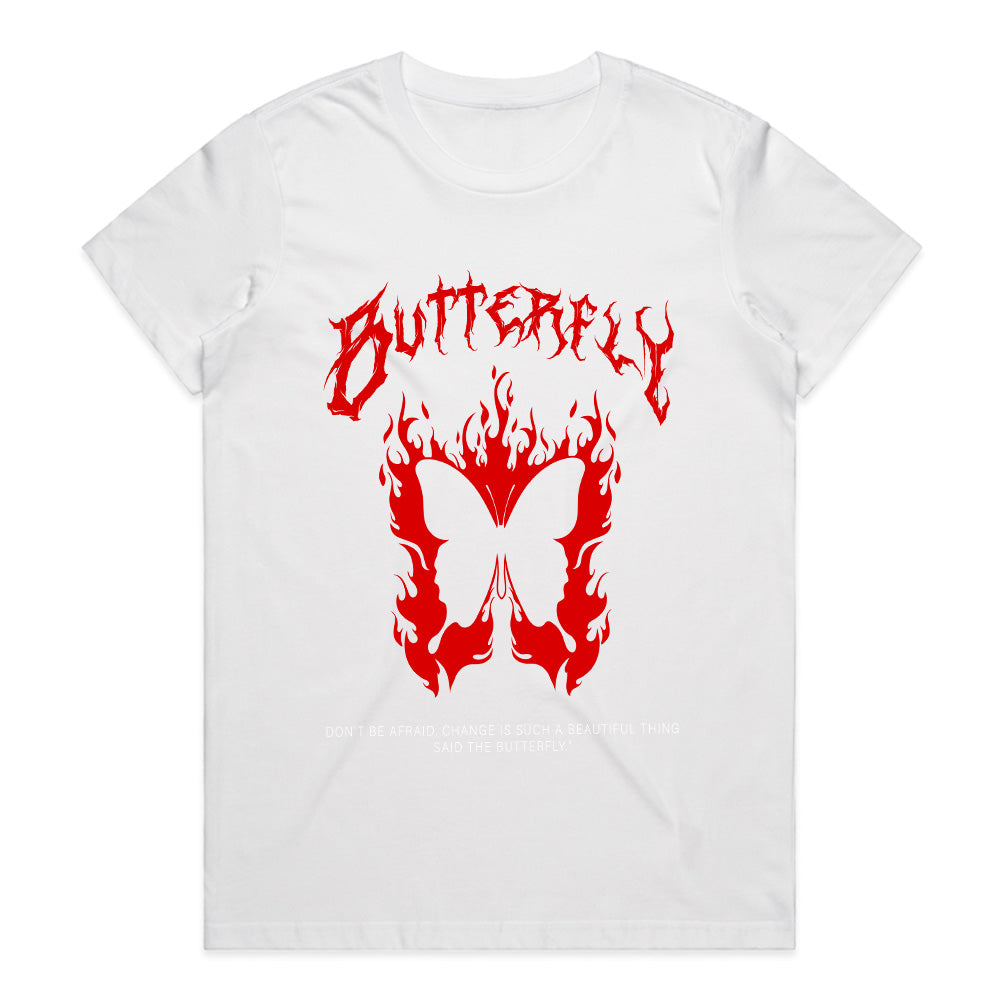 Flaming Metamorphosis: Butterfly of Change Tee