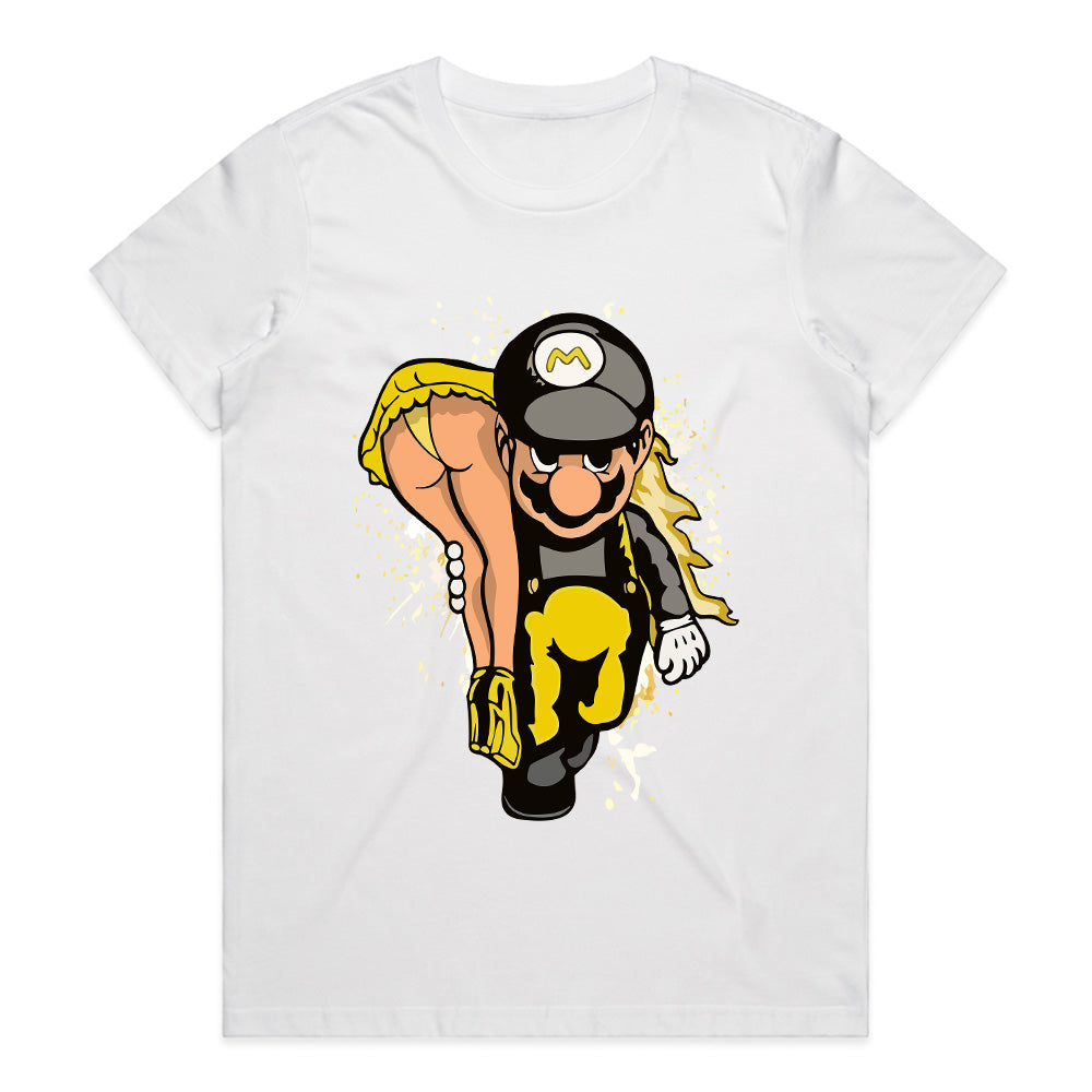 Retro Mischief: Bold Mario Parody Tee