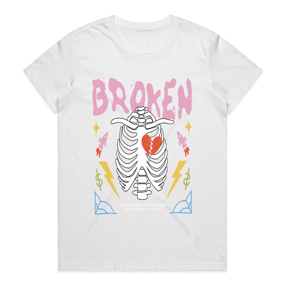 Fractured Heart: Broken Trust Skeleton Tee