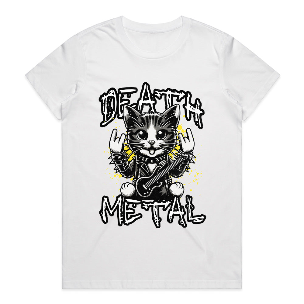 Riff & Roar: Death Metal Cat Tee