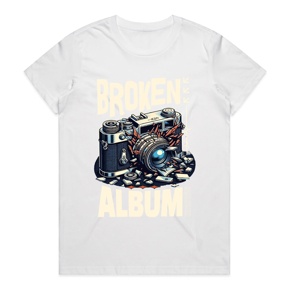 Broken Album Retro Camera Tee