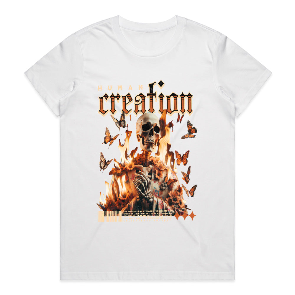 Infernal Metamorphosis: Human Creation Flame Tee