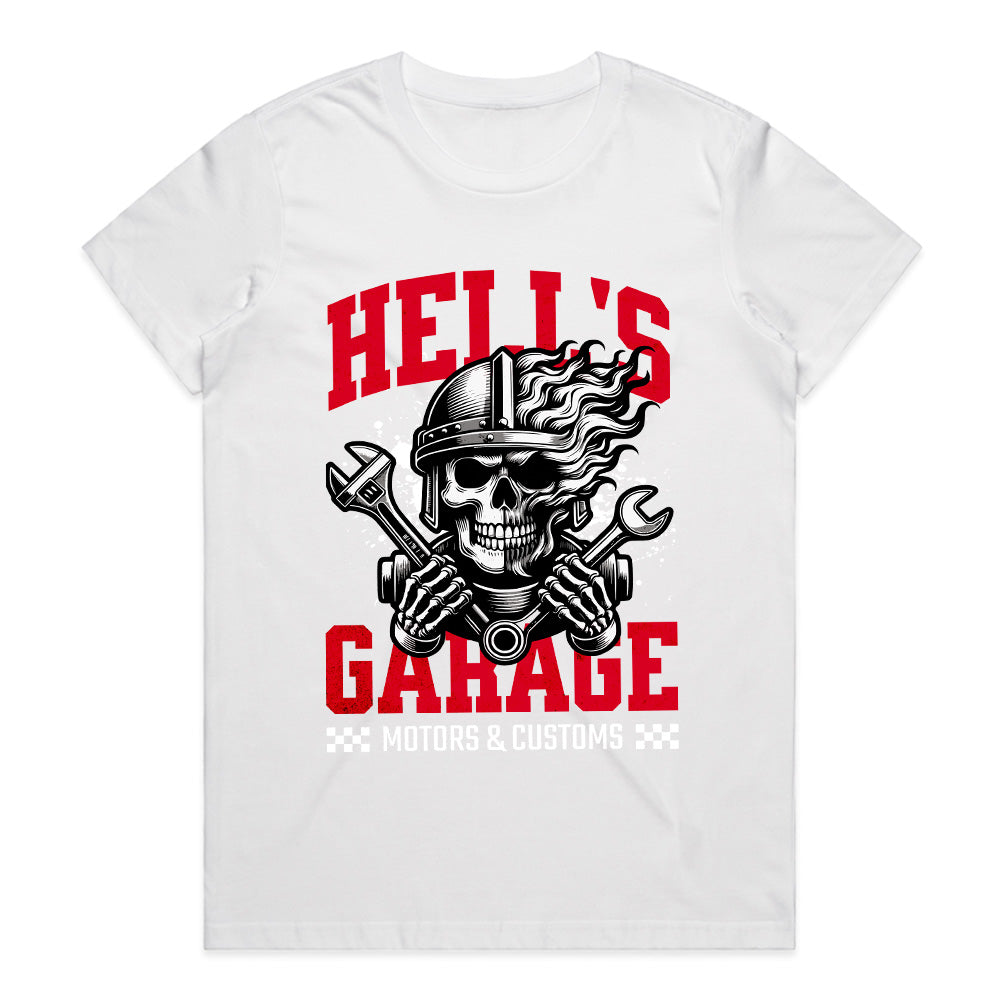 Hell’s Garage – Skull Mechanic Biker T-Shirt