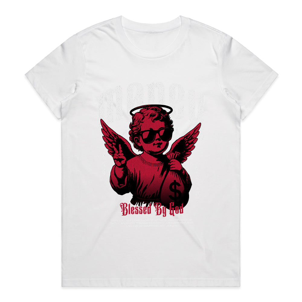 Heavenly Hustle: Blessed Money Angel Tee
