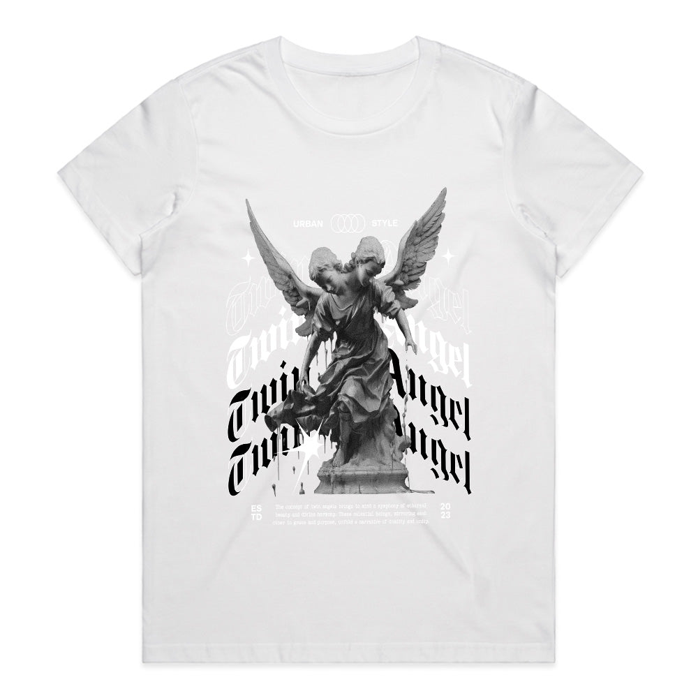 Twin Angel: Harmony in Shadow Tee