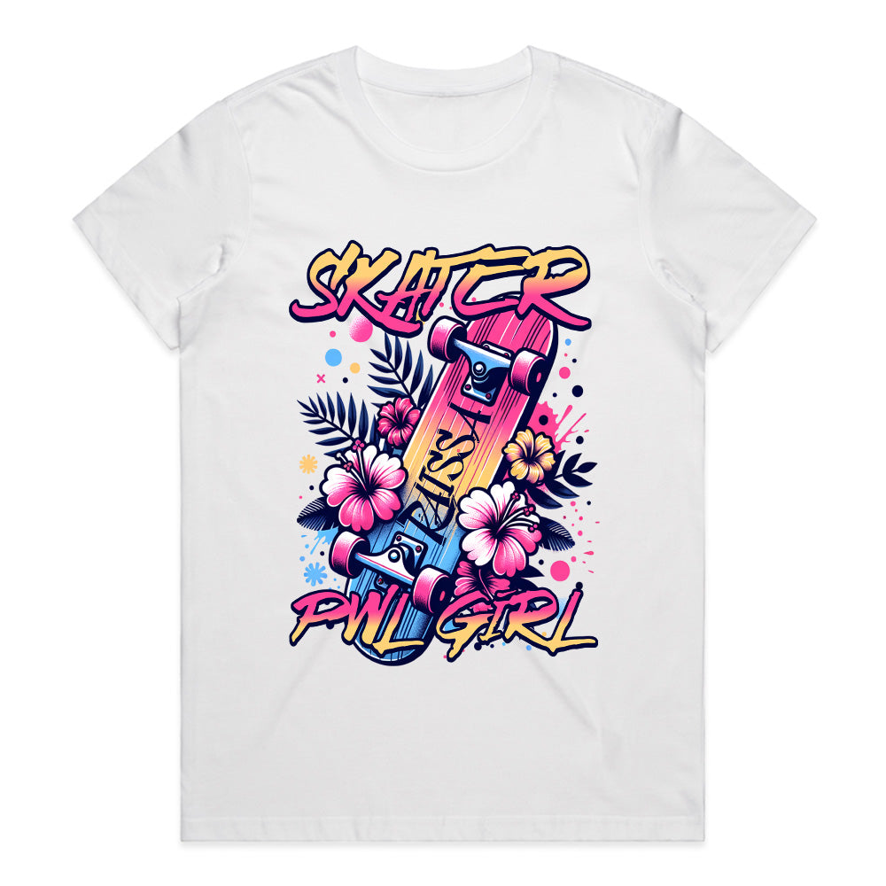 Skater Vibes: Pink Palm Girl Tee