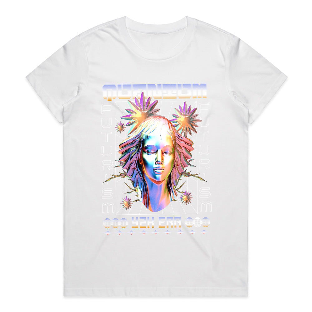Neon Divinity – Y2K Futurism Tee