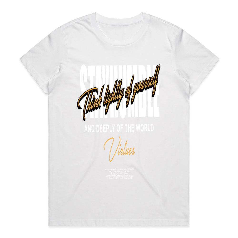 Virtues Manifest: Stay Humble Statement Tee