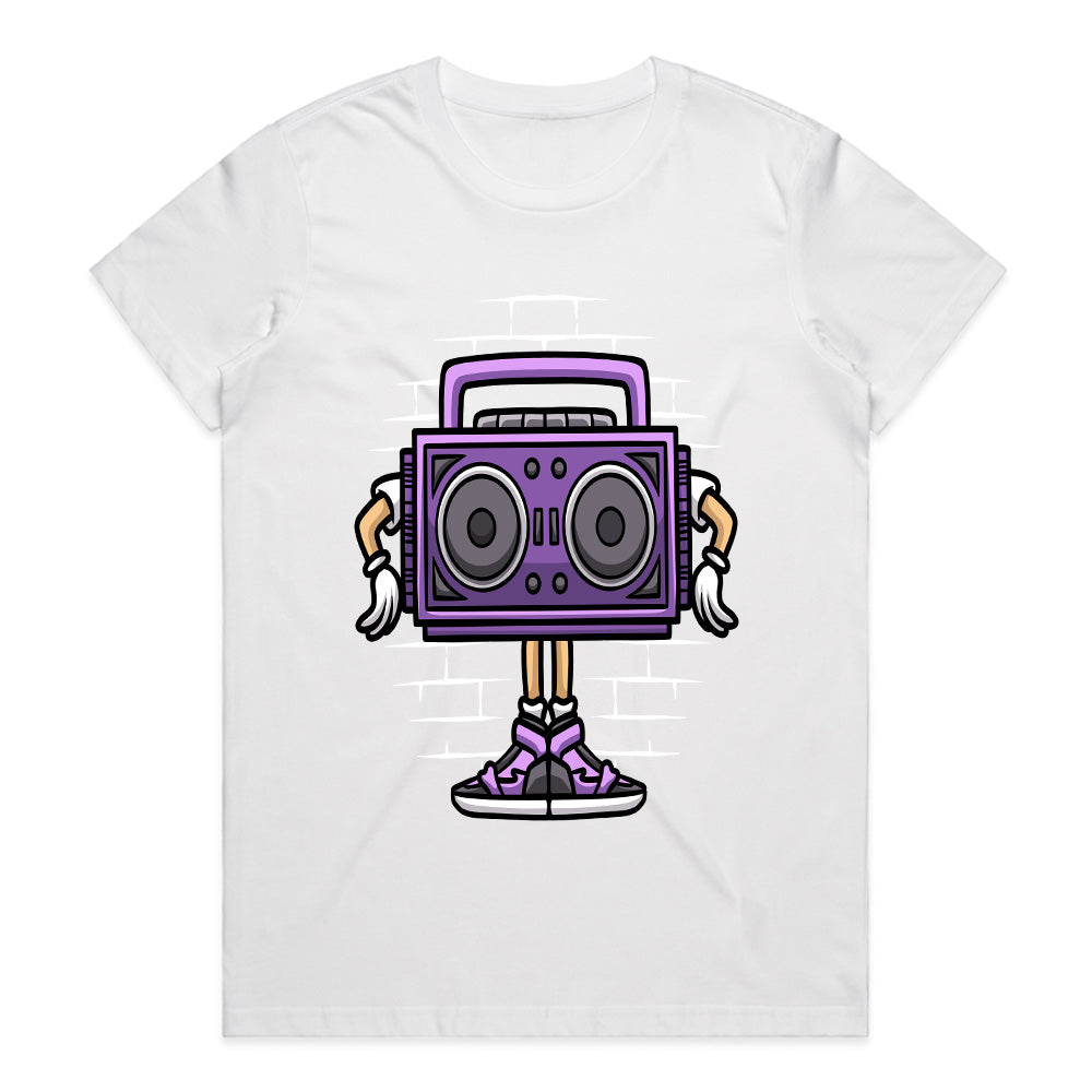 Boombox Vibes: Street Beat Cartoon Tee