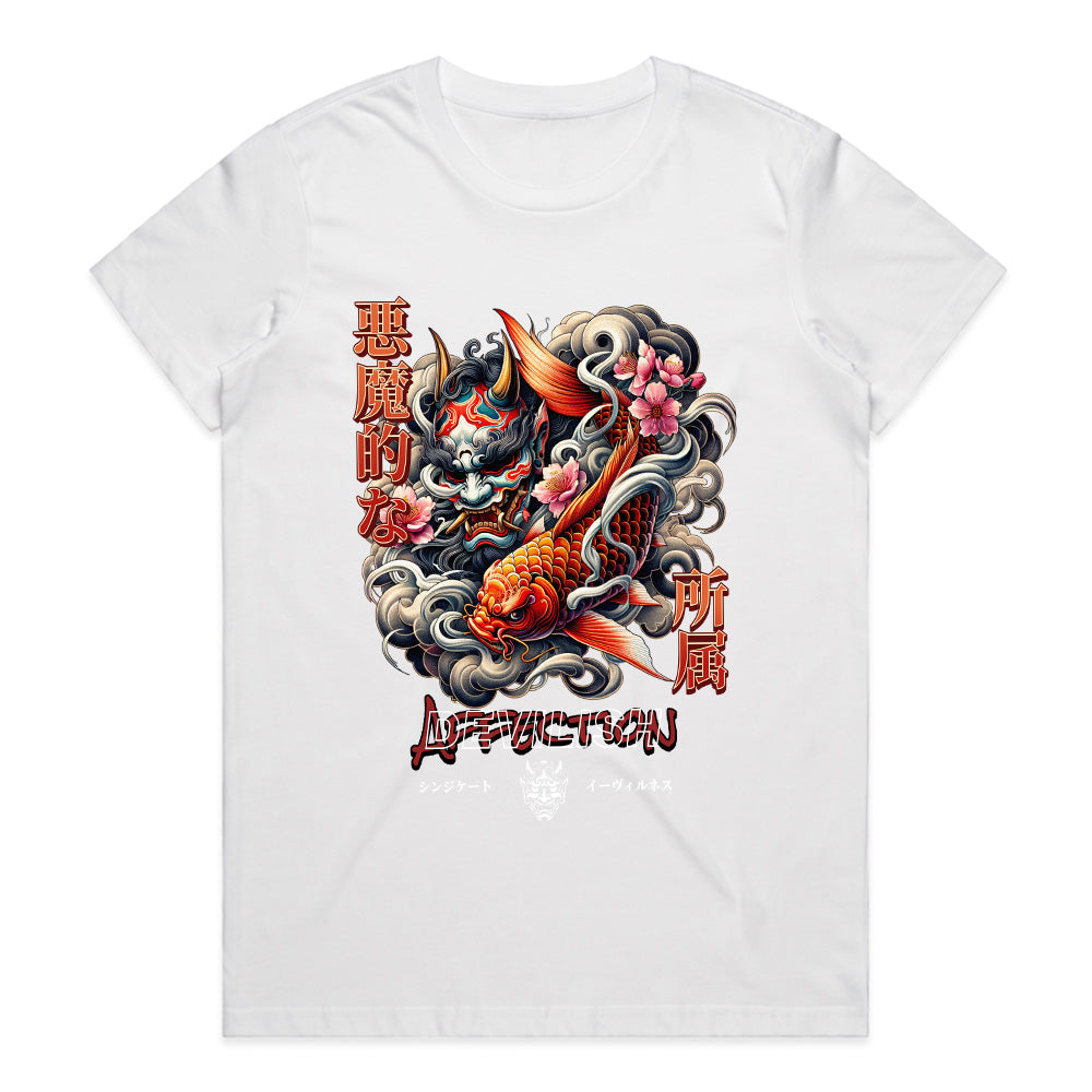 Devilish Depths: Oni & Koi Fusion Tee