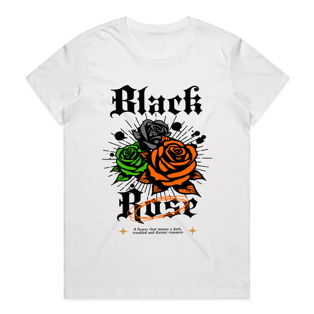 Black Roses: Neon Bloom Streetwear Tee