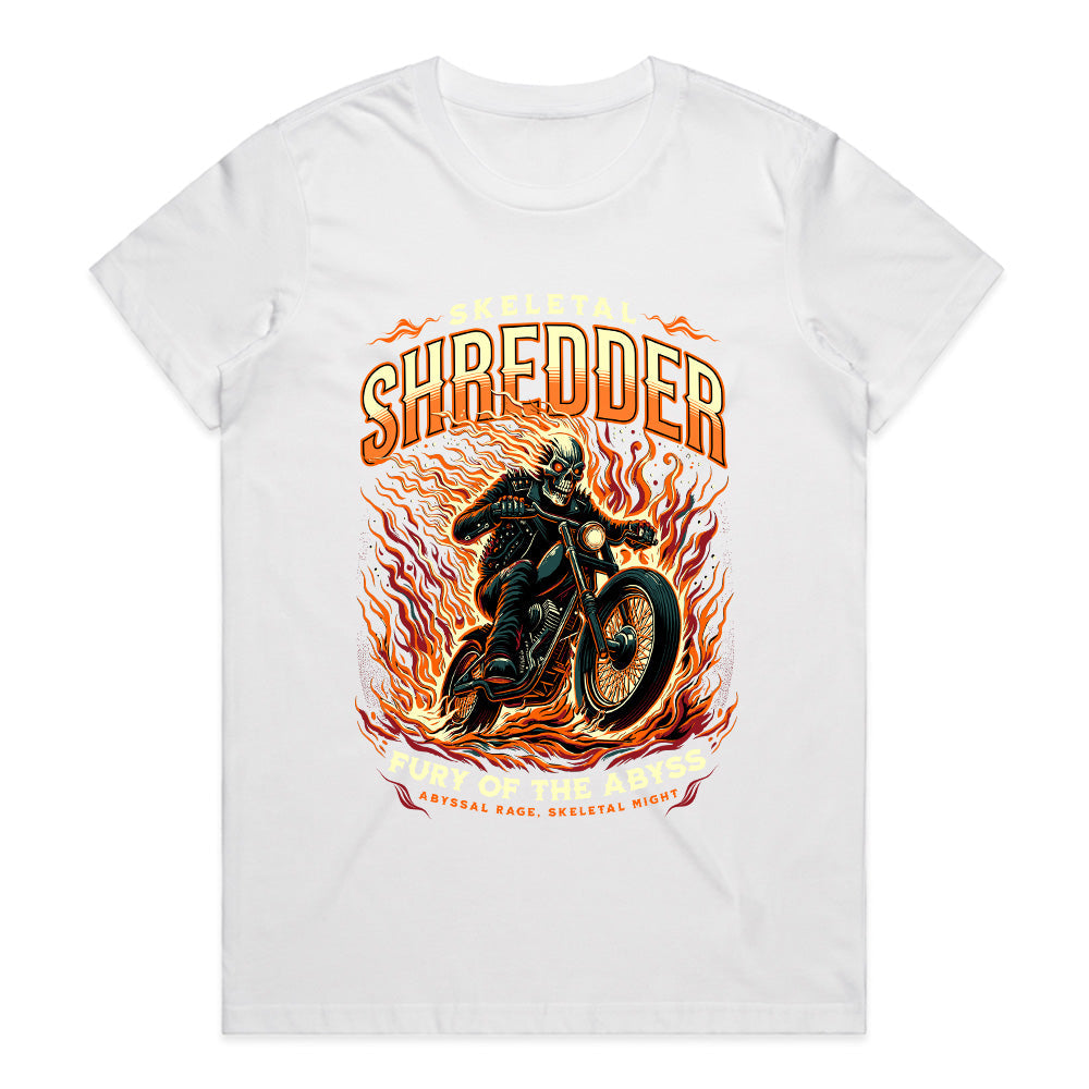 Skeletal Shredder T-Shirt – Fury of the Abyss, Ride the Flames