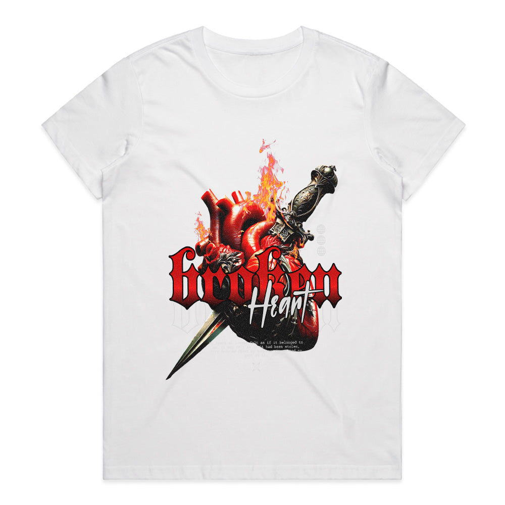 Broken Heart: Flame & Blade Streetwear Tee