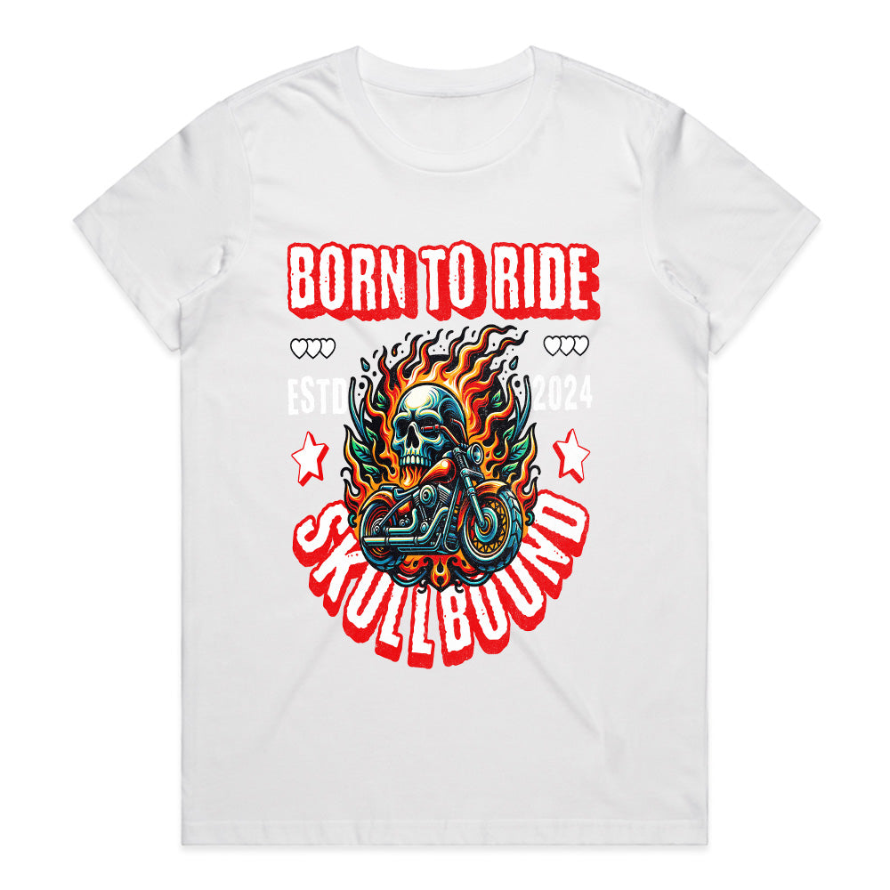 Born to Ride Skullbound T-Shirt – Fire, Speed & Rebellion