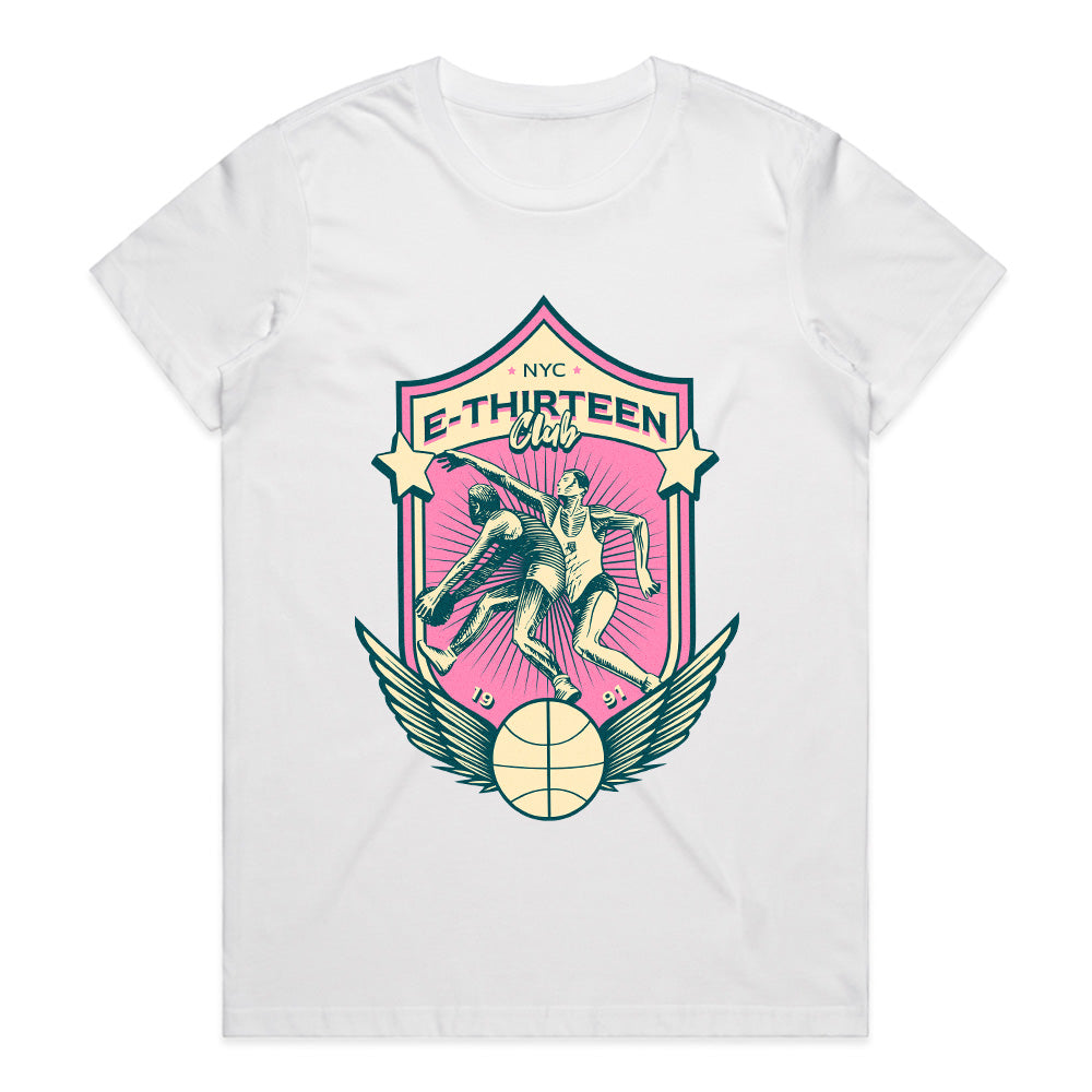 NYC E-Thirteen Club: Retro Hoops Shield Tee