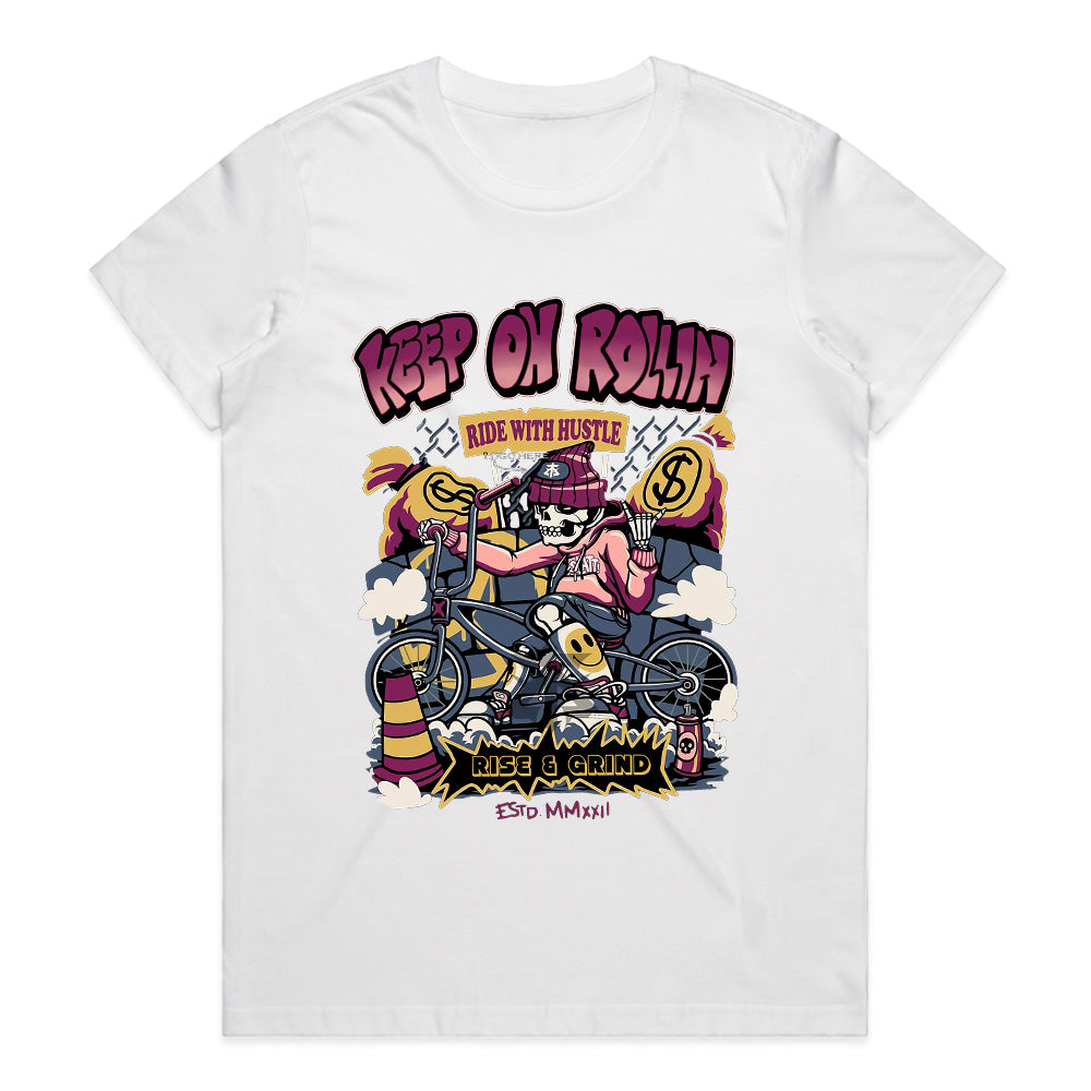 Keep On Rollin': Hustle & Grind BMX Rider Tee