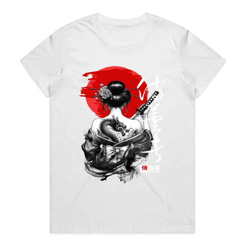 Dragon Geisha: Crimson Moon Warrior Tee